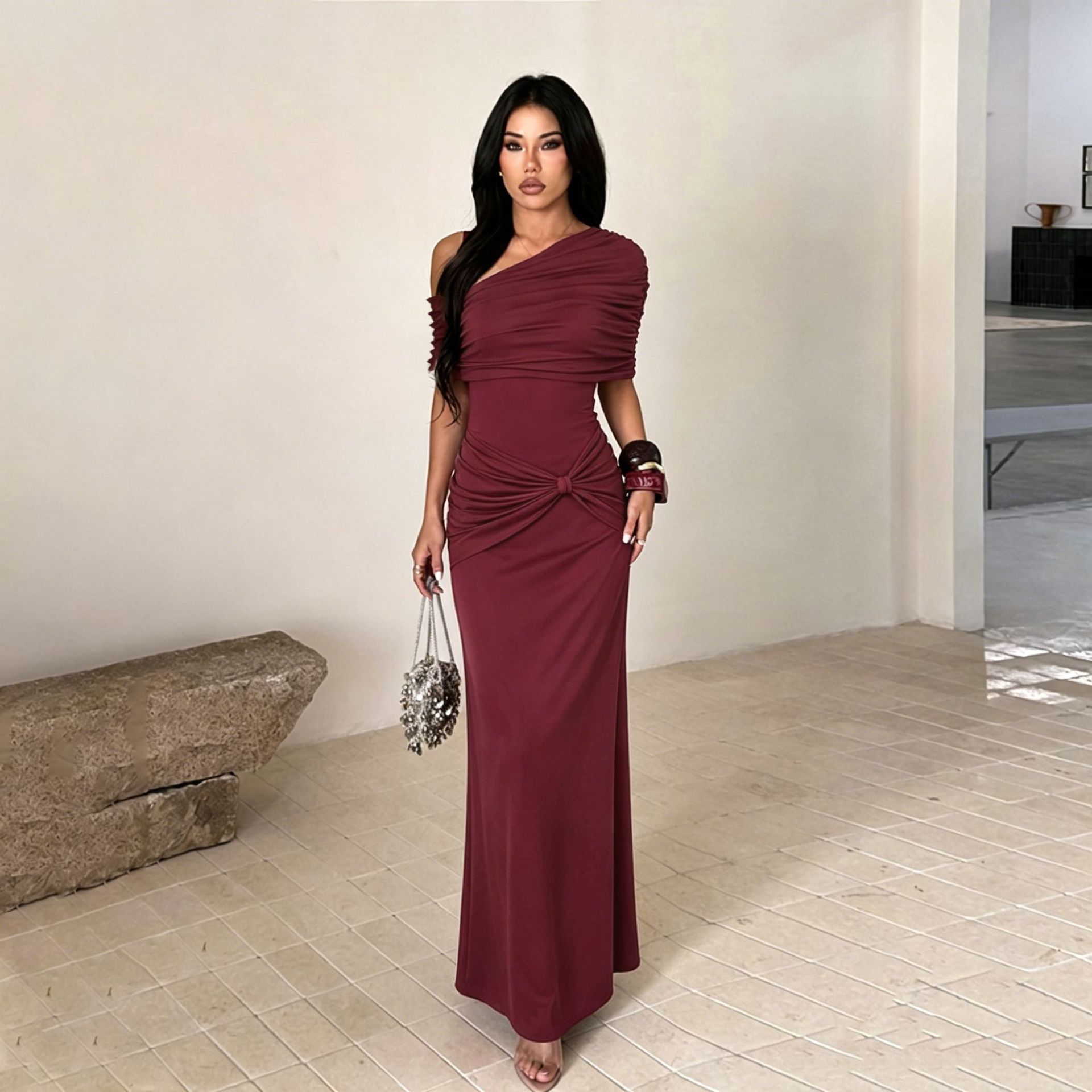 Custom-made Solid color sexy high slit bodycon skirt - 155 - Image 4