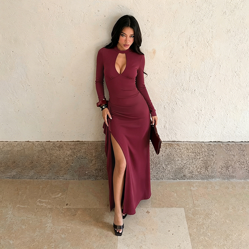 Custom-made sexy hollow-out dress with slit and slim fit - 215 - Image 4
