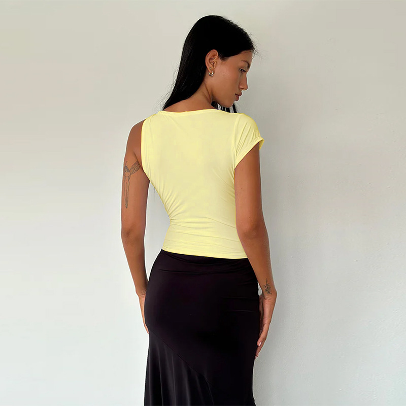 Special Offer - Crew Neck Irregular Short-Sleeve Solid Color T-Shirt-10 - Image 2