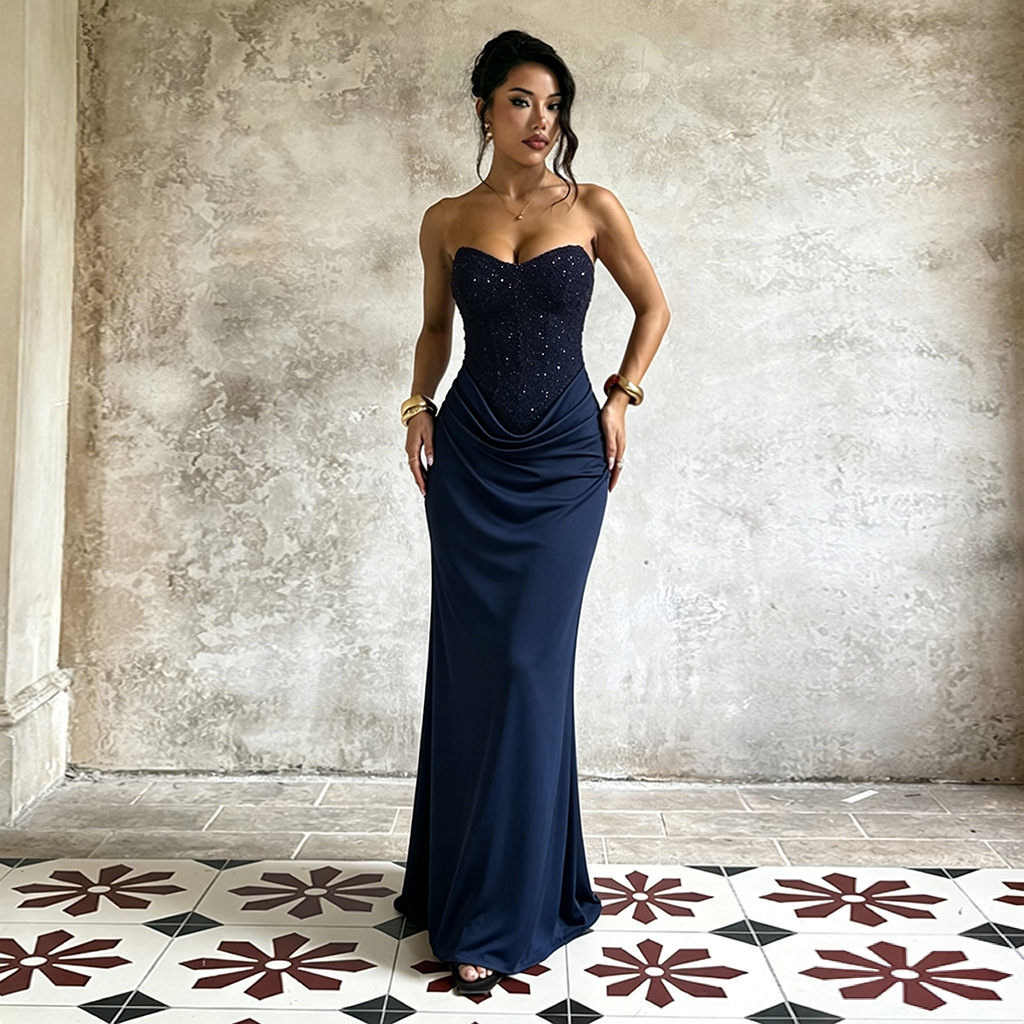 Custom-made sexy strapless evening gown - 65