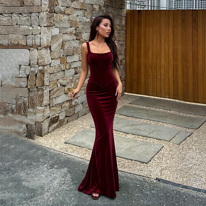 Custom-made fashionable fitted waist fishtail long skirt set - 50 - Image 3