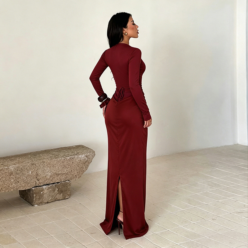 Custom-made - Elegant and slimming long-sleeved dress - 135 - Image 2