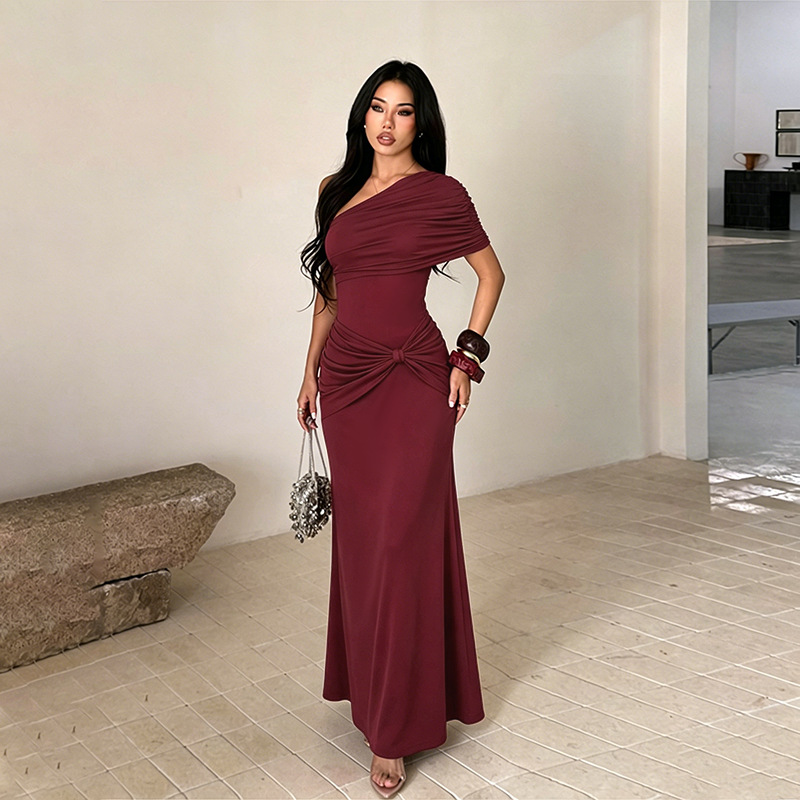 Custom-made Solid color sexy high slit bodycon skirt - 155