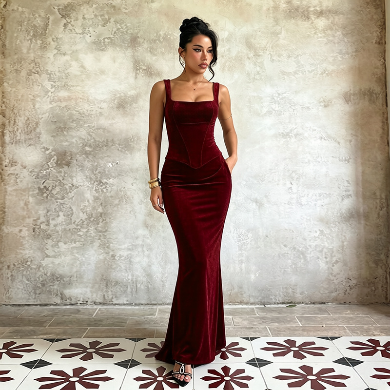 Custom-made fashionable fitted waist fishtail long skirt set - 50 - Image 4